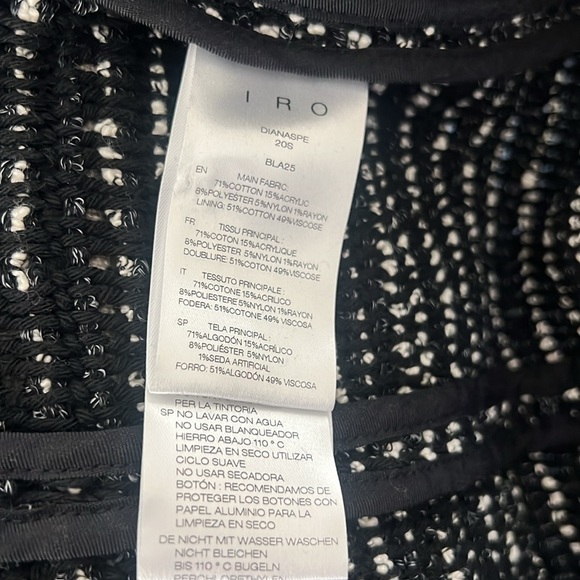 IRO Diana Black Tweed Puff Sleeve Open Jacket - Picture 11 of 11